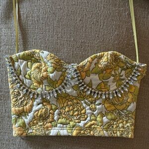 Zara Yellow and Green Floral Bustier